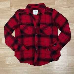 Abercrombie & Fitch Red Flannel Shirt